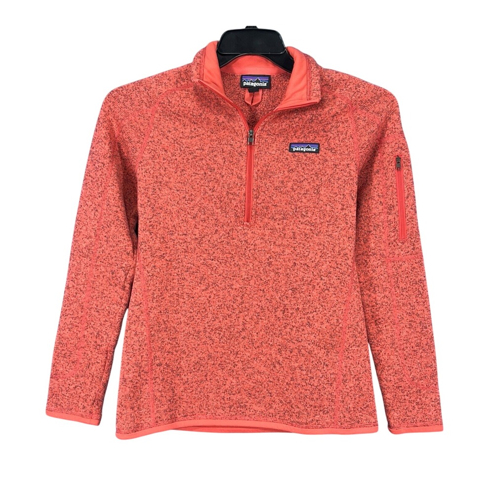 PATAGONIA Better Sweater CORAL Sleeve Pocket 1/4-ZIP Fleece Lined SHIRT/TOP Sz S